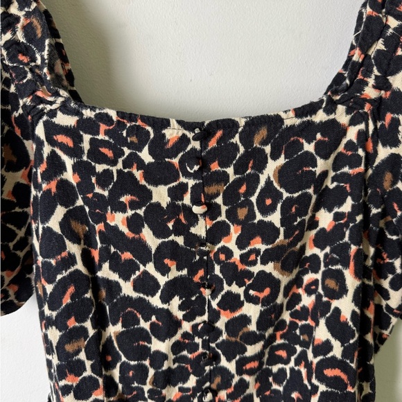 Who What Wear animal print linen blend dress size medium - Picture 2 of 6